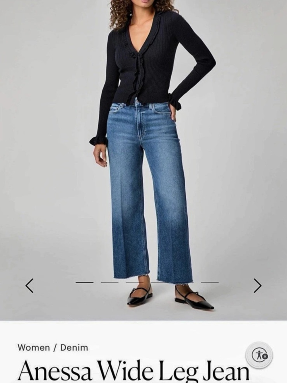 Paige Anessa Wide Leg Jean Wide Leg Jeans in Blue